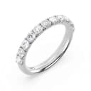 Diamond half-eternity anniversary band in white gold