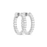 Pair of oval diamond inside-out hoop earrings in white gold