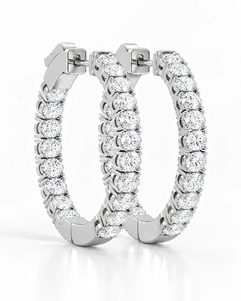 Classic Hoops, 14k White Gold