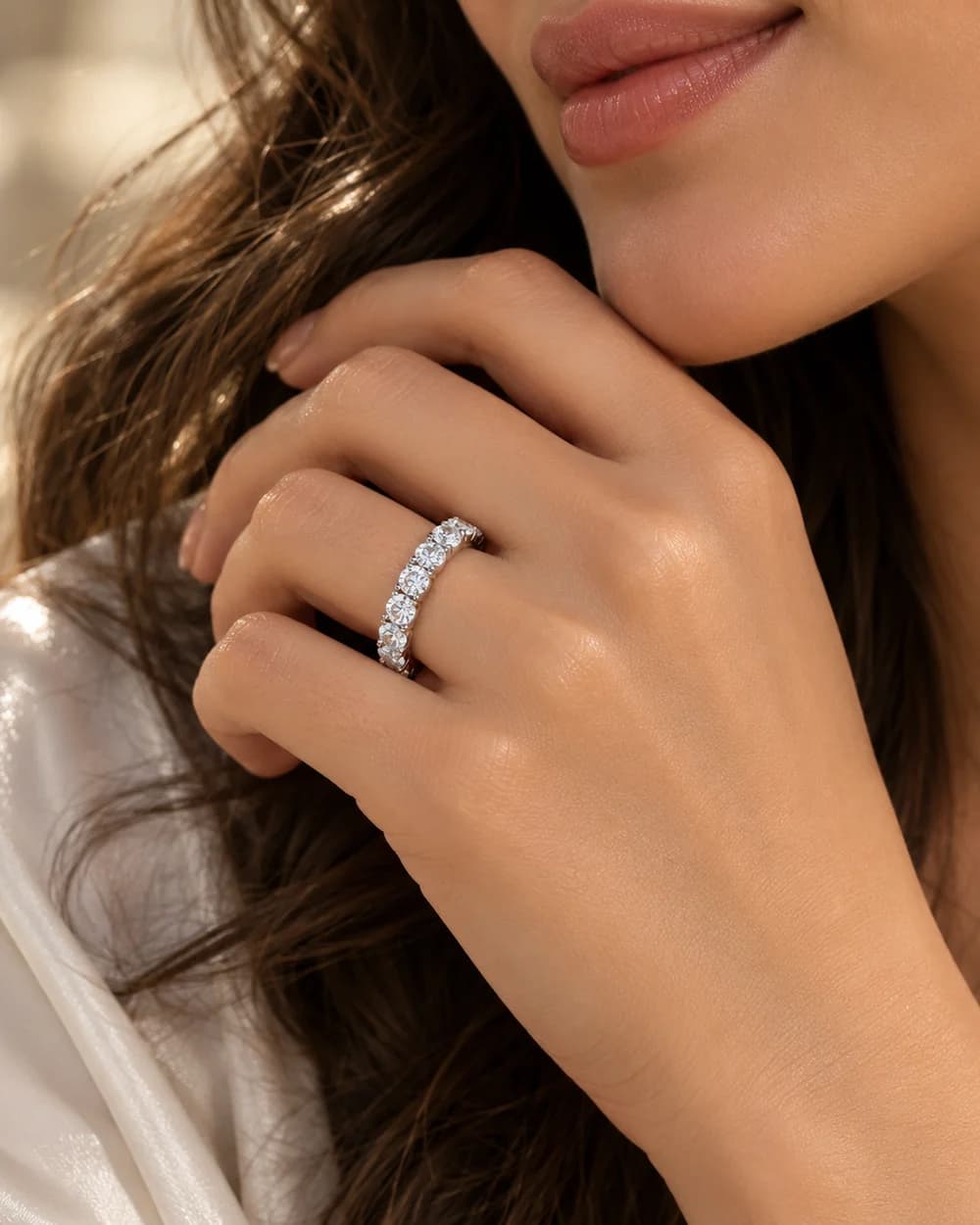 The Eternity Band, Platinum, worn